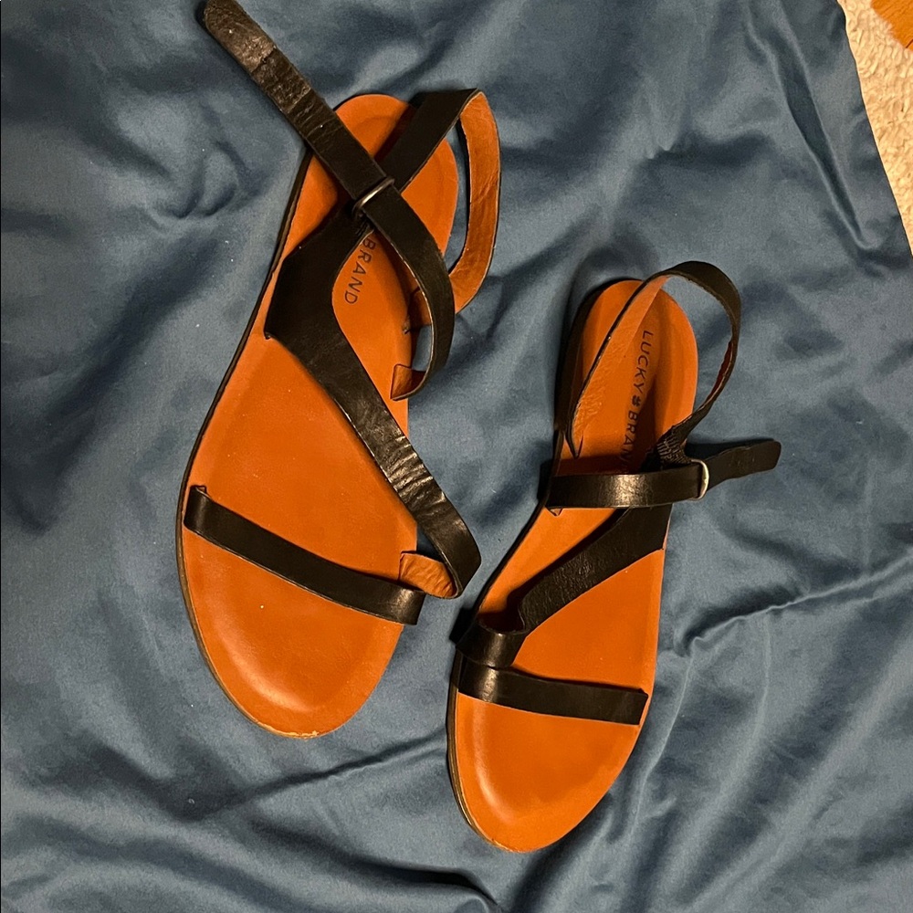 Lucky Brand Black and Brown Women's Sandals